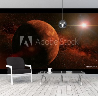 Picture of Planet Mercury the stars and the Sun